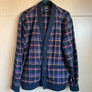 Todd Snyder Plaid Cotton Cardigan Size Large